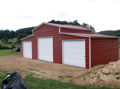 36x30 Carolina Metal Barn in Rustic Red