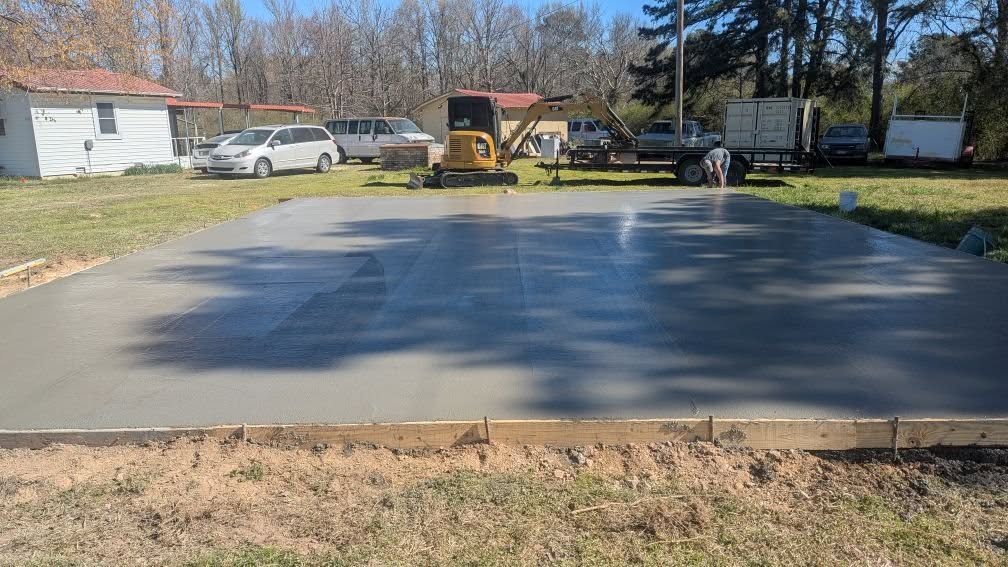 Monolithic Concrete Slab Foundation for Metal Building