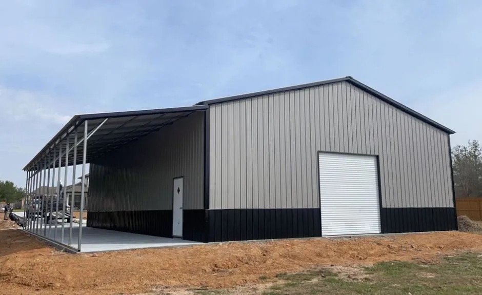 40x80x14 Metal Building with Lean-To
