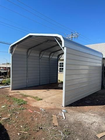 14x20x7 Metal Carport with Enclosed Sidewalls