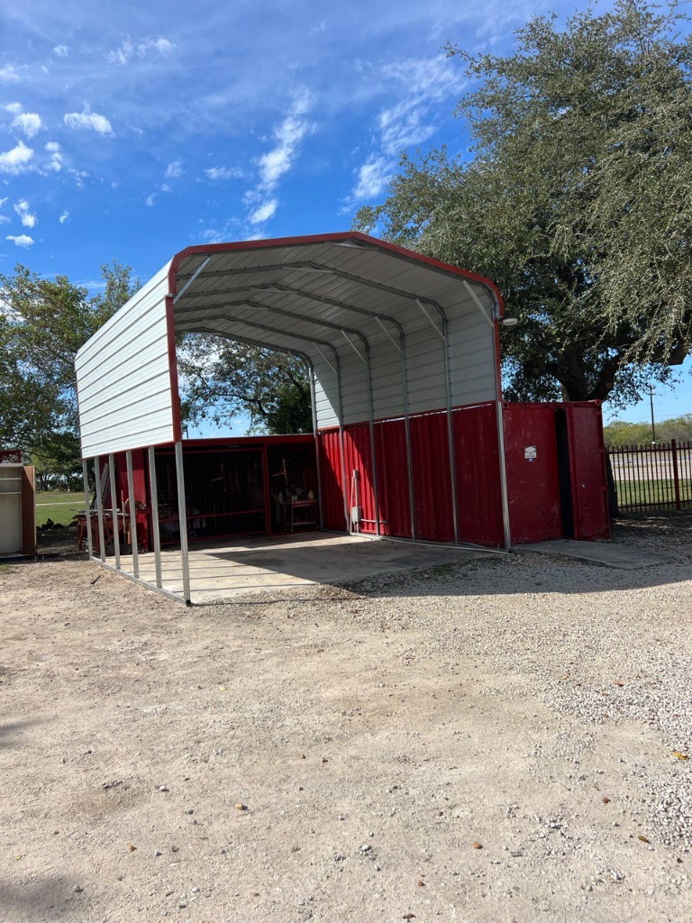 18x30x12 Regular Roof Tall RV Carport with Side Enclosure